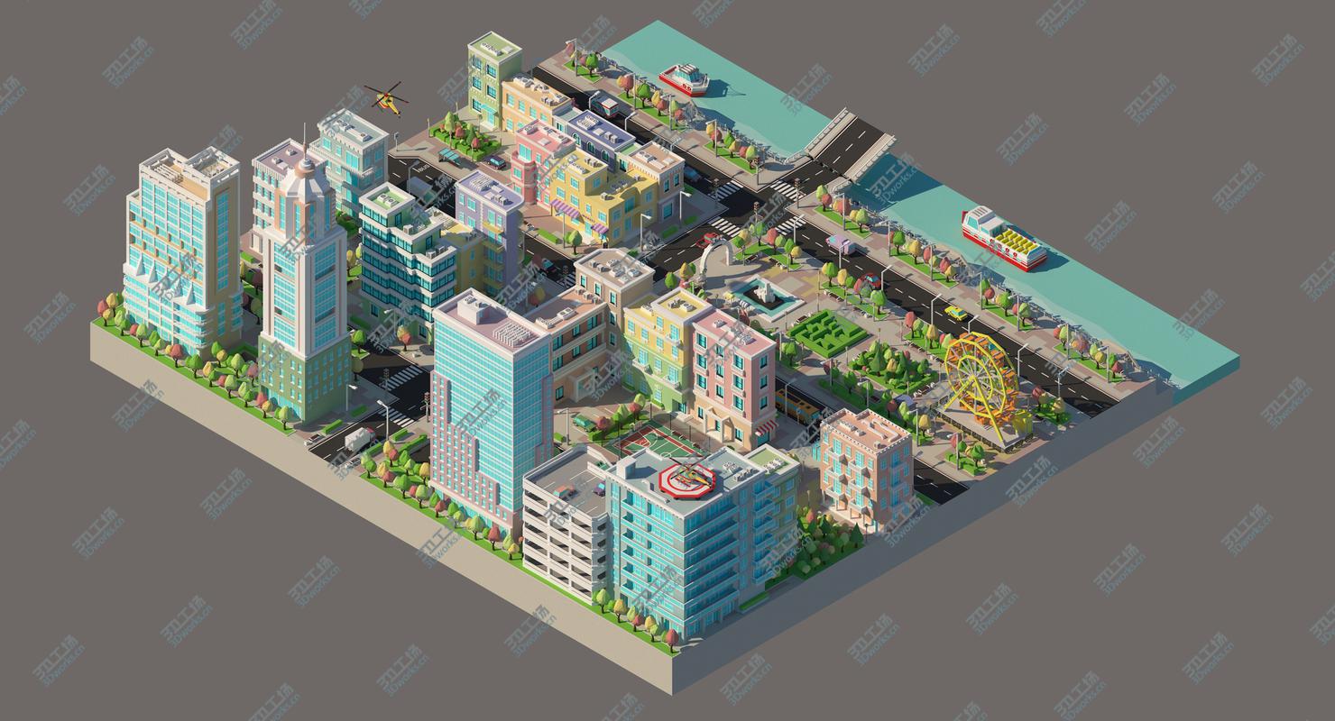 images/goods_img/202105073/Low poly city with a Ferris wheel and various buildings on the river bank/4.jpg